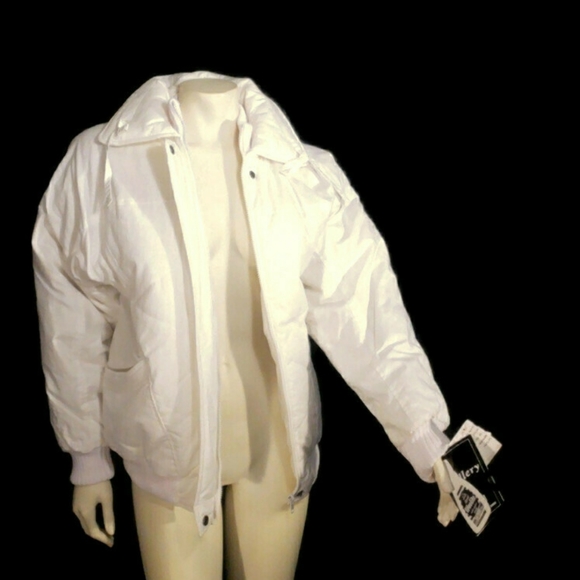 VTG White goose down GALLERY 80's puffer ski jacket w/large pockets & tags nylon - Picture 2 of 8